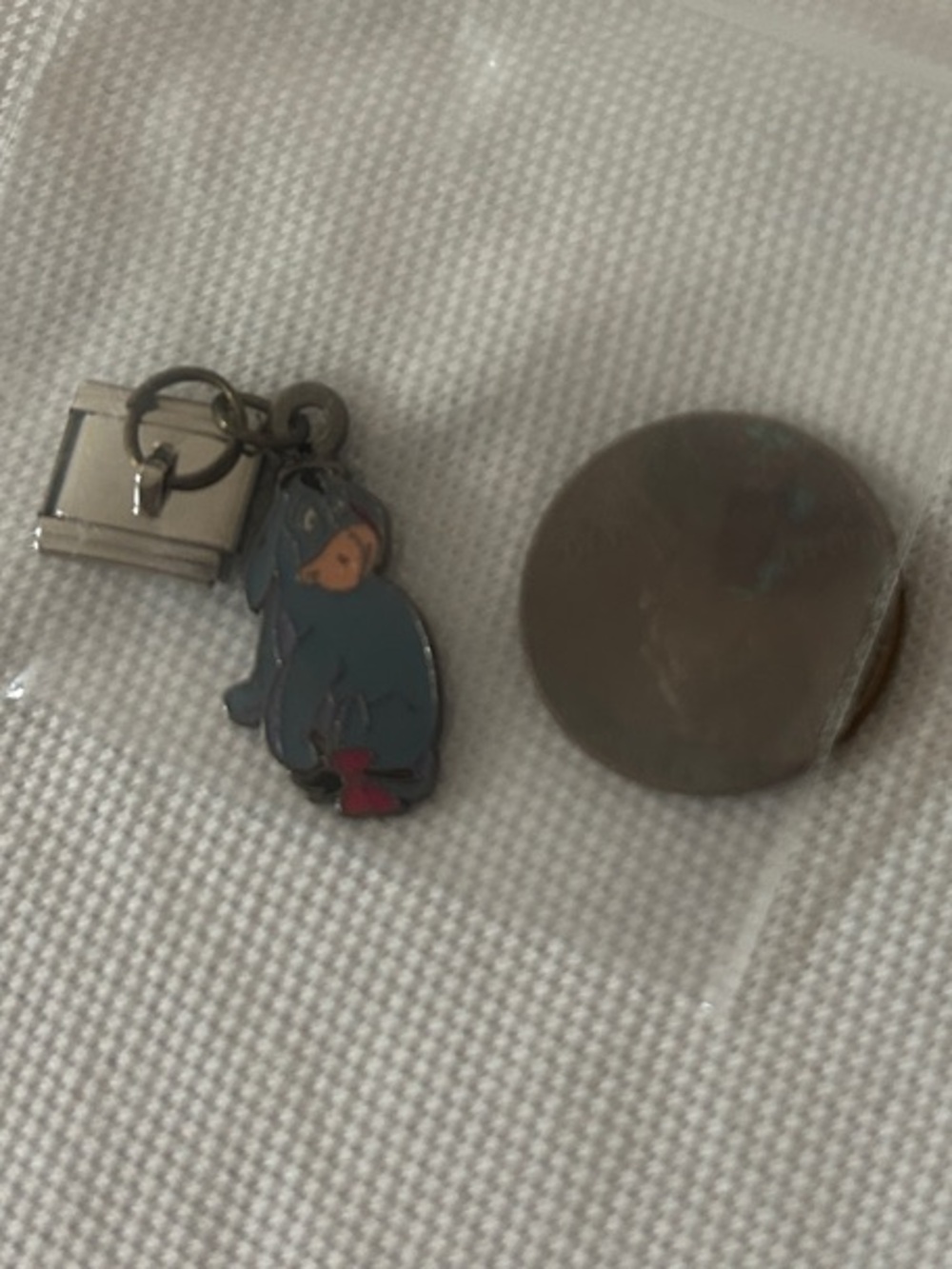 Disney Eeyore Bracelet add a  Charm in Blue with Red Accent